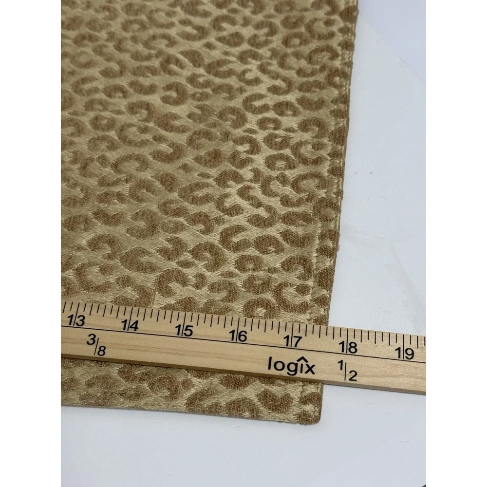 Port 7 Animal Print Placemats Set of 5 Leopard Pattern 13x18 Neutral Tan/Gold